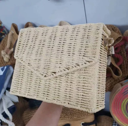 천연 등나무 레이디 비치 백