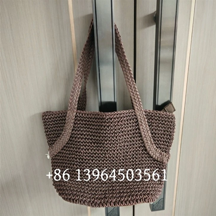 종이 밀짚 해변 바다 숄더백