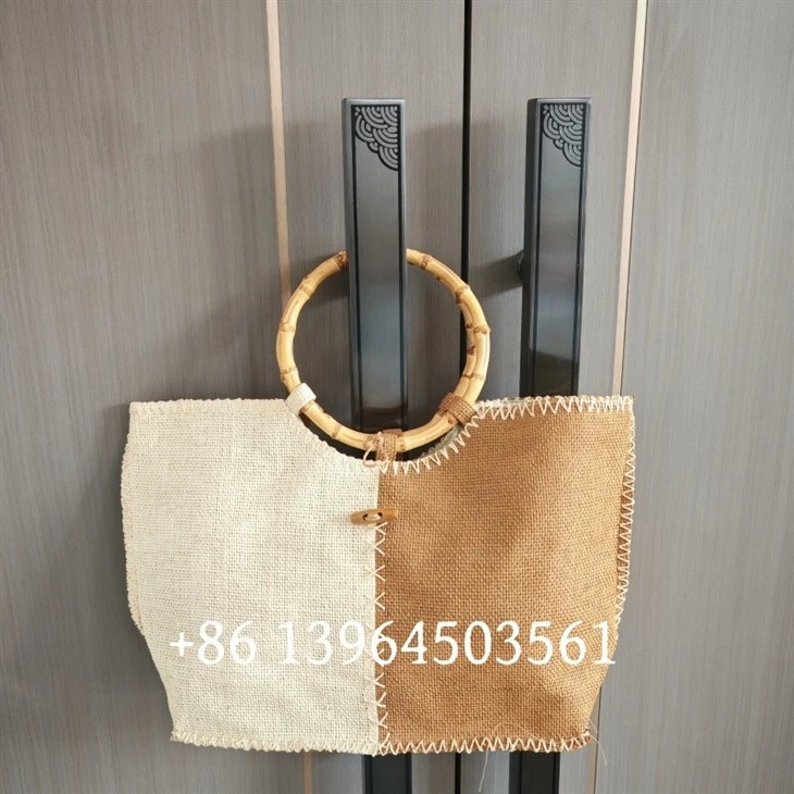 Colorful Handmade Nature Straw Shopping Bags