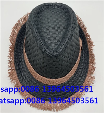 수작업짜리 검은 Fedora Tassel 모자