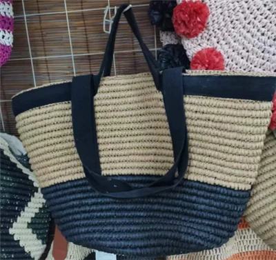 검은면 테이프 큰 여성 해변 가방